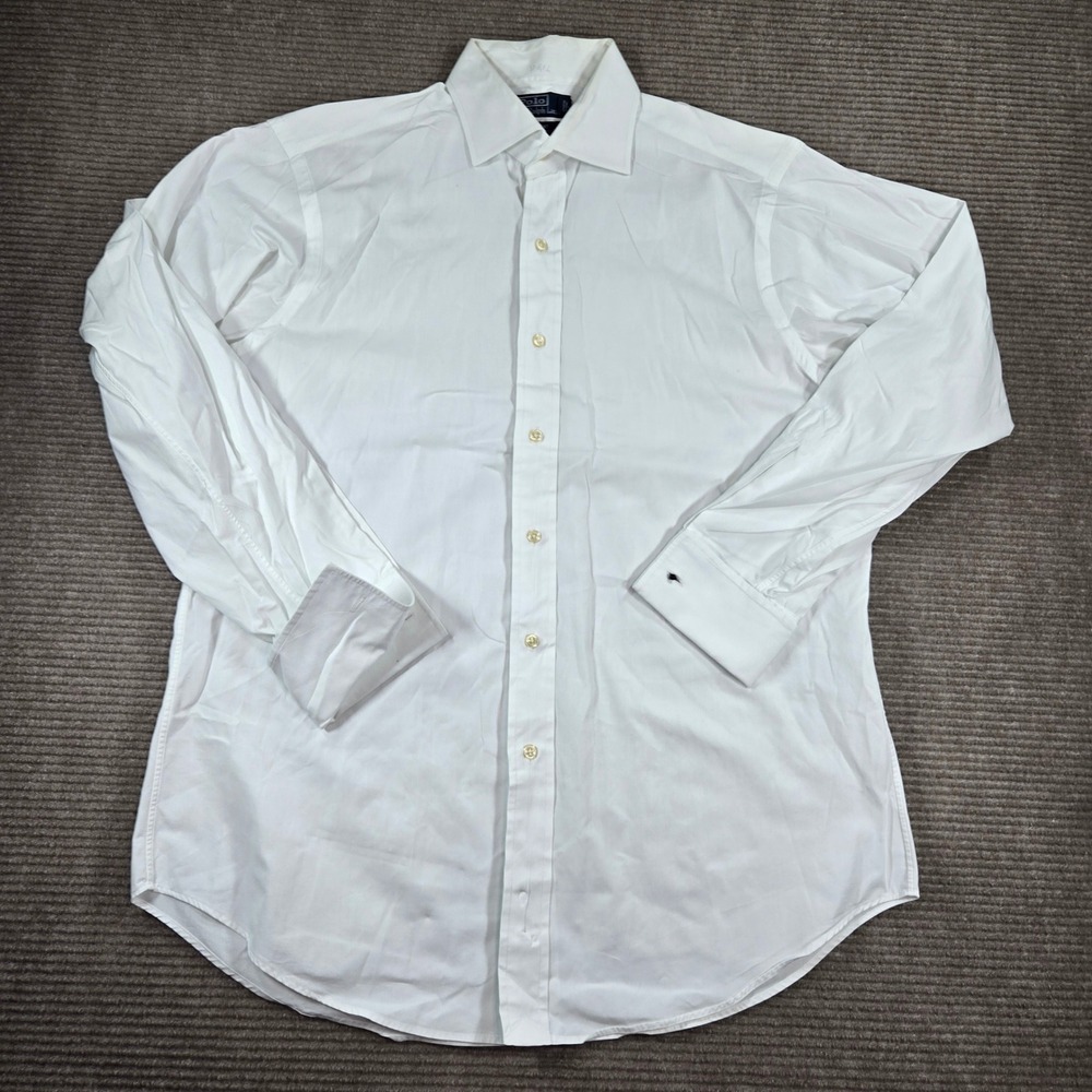 Polo Ralph Lauren Mens 16-33 White Regent Classic Fit French Cuff Dress Shirt - Picture 2 of 9